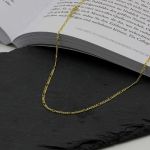 Goldkette als Figarokette diamantiert in Gelbgold 333 / 8K, 45 cm lang, 1,9 mm breit, Gewicht ca. 3 g.