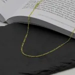 Goldkette als Figarokette diamantiert in Gelbgold 333 / 8K, 85 cm lang, 1,9 mm breit, Gewicht ca. 5.6 g.