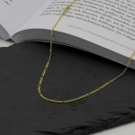 Goldkette als Figarokette diamantiert in Gelbgold 333 / 8K, 95 cm lang, 1,9 mm breit, Gewicht ca. 6.3 g.