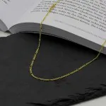 Goldkette als Figarokette diamantiert in Gelbgold 333 / 8K, 40 cm lang, 1,9 mm breit, Gewicht ca. 2.7 g.