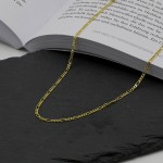 Goldkette als Figarokette diamantiert in Gelbgold 585 / 14K, 85 cm lang, 2,2 mm breit, Gewicht ca. 9.4 g.