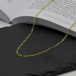 Goldkette als Figarokette diamantiert in Gelbgold 333 / 8K, 90 cm lang, 2,2 mm breit, Gewicht ca. 8.2 g.