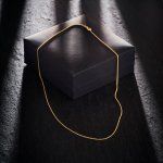 Goldkette als Venezianerkette rund geschlagen in Gelbgold 375 / 9K, 50 cm lang, 1,2 mm breit, Gewicht ca. 3.5 g.