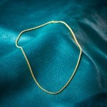 Goldkette als Kordelkette hohl in Gelbgold 585 / 14K, 50 cm lang, 2,1 mm breit, Gewicht ca. 3.1 g.