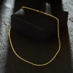 Goldkette als Kordelkette hohl in Gelbgold 585 / 14 Karat, 70 cm lang, 2,1 mm breit, Gewicht ca. 2,8 g.