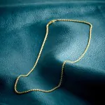 Goldkette als Kordelkette hohl Leichtversion in Gelbgold 333 / 8K, 45 cm lang, 2,1 mm breit, Gewicht ca. 2.3 g.