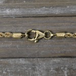 Armband als Kordelkette hohl Leichtversion in Gelbgold 333 / 8K, 19 cm lang, 2.1 mm breit, Gewicht ca. 1.3 g.