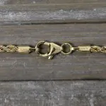 Armband als Kordelkette hohl Leichtversion in Gelbgold 333 / 8K, 21 cm lang, 2,1 mm breit, Gewicht ca. 1.4 g.