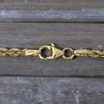 Goldkette als Kordelkette hohl in Gelbgold 333 / 8K, 45 cm lang, 2,7 mm breit, Gewicht ca. 4 g.