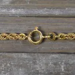 Armband als Kordelkette hohl Leichtversion in Gelbgold 333 / 8K, 18,5 cm lang, 3,3 mm breit, Gewicht ca. 2.1 g.