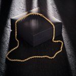 Goldkette als Kordelkette hohl in Gelbgold 333 / 8K, 50 cm lang, 3,3 mm breit, Gewicht ca. 6.8 g.