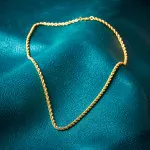 Goldkette als Kordelkette hohl in Gelbgold 333 / 8K, 50 cm lang, 3,3 mm breit, Gewicht ca. 6.8 g.