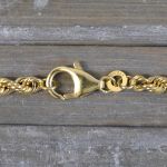 Goldkette als Kordelkette hohl in Gelbgold 333 / 8K, 50 cm lang, 3,8 mm breit, Gewicht ca. 8.3 g.