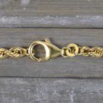 Goldkette als Kordelkette hohl in Gelbgold 333 / 8K, 50 cm lang, 3,8 mm breit, Gewicht ca. 8.3 g.