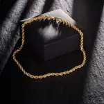 Goldkette als Kordelkette hohl in Gelbgold 585 / 14K, 60 cm lang, 5 mm breit, Gewicht ca. 20.7 g.
