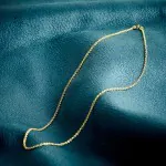Goldkette als Ankerkette rund in Gelbgold 375 / 9K, 42 cm lang, 2 mm breit, Gewicht ca. 3.9 g.