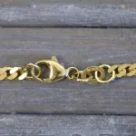 Goldkette als Panzerkette flach in Gelbgold 375 / 9K, 45 cm lang, 2,7 mm breit, Gewicht ca. 7.5 g.