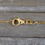 Goldkette als Panzerkette flach in Gelbgold 375 / 9K, 45 cm lang, 1,4 mm breit, Gewicht ca. 2.5 g.