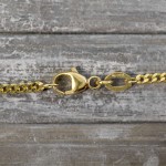 Goldkette als Panzerkette flach in Gelbgold 375 / 9K, 55 cm lang, 2,1 mm breit, Gewicht ca. 6.8 g.