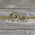 Goldkette als Panzerkette flach in Gelbgold 375 / 9K, 90 cm lang, 2,1 mm breit, Gewicht ca. 10.8 g.