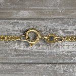 Goldkette als Panzerkette flach in Gelbgold 375 / 9K, 42 cm lang, 2,1 mm breit, Gewicht ca. 5 g.