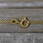 Goldkette als Erbskette in Gelbgold 375 / 9K, 40 cm lang, 1,5 mm breit, Gewicht ca. 3 g.