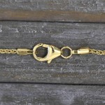 Goldkette als Zopfkette in Gelbgold 375 / 9K, 60 cm lang, 1,3 mm breit, Gewicht ca. 3.6 g.