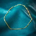 Goldkette als Singapurkette in Gelbgold 585 / 14K, 42 cm lang, 2,9 mm breit, Gewicht ca. 6.3 g.