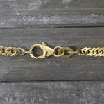 Armband als Singapurkette in Gelbgold 375 / 9K, 20 cm lang, 2.9 mm breit, Gewicht ca. 2.6 g.