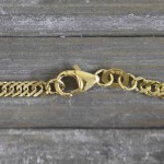 Goldkette als Singapurkette in Bicolor Gelbgold / Weißgold 375 / 9K, 80 cm lang, 2,9 mm breit, Gewicht ca. 9.8 g.