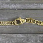 Goldkette als Singapurkette in Bicolor Gelbgold / Weißgold 375 / 9K, 42 cm lang, 2,9 mm breit, Gewicht ca. 5.1 g.