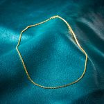 Goldkette als Ankerkette diamantiert in Gelbgold 585 / 14K, 45 cm lang, 1,8 mm breit, Gewicht ca. 7 g.