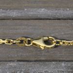 Goldkette als Ankerkette diamantiert in Gelbgold 375 / 9K, 42 cm lang, 2 mm breit, Gewicht ca. 7.8 g.