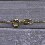 Goldkette als Figarokette diamantiert in Gelbgold 375 / 9K, 36 cm lang, 1,1 mm breit, Gewicht ca. 1 g.