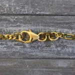 Goldkette als Figarokette diamantiert in Gelbgold 375 / 9K, 55 cm lang, 2.2 mm breit, Gewicht ca. 5.1 g.