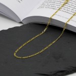 Goldkette als Figarokette diamantiert in Gelbgold 375 / 9K, 65 cm lang, 2,2 mm breit, Gewicht ca. 6.0 g.