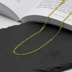 Goldkette als Figarokette diamantiert in Gelbgold 375 / 9K, 85 cm lang, 2,2 mm breit, Gewicht ca. 7.8 g.