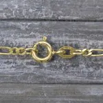 Goldkette als Figarokette diamantiert in Gelbgold 375 / 9K, 60 cm lang, 2,2 mm breit, Gewicht ca. 5.5 g.