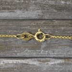 Goldkette als Venezianerkette rund geschlagen in Gelbgold 375 / 9K, 42 cm lang, 1,2 mm breit, Gewicht ca. 3 g.