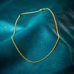 Goldkette als Panzerkette flach 0.8 Höhe in Gelbgold 585 / 14K, 50 cm lang, 2,4 mm breit, Gewicht ca. 7.9 g.