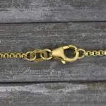 Goldkette als Venezianerkette rund geschlagen in Gelbgold 375 / 9K, 50 cm lang, 1,5 mm breit, Gewicht ca. 6.7 g.