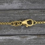 Goldkette als Venezianerkette rund geschlagen in Gelbgold 375 / 9K, 55 cm lang, 1,5 mm breit, Gewicht ca. 7.3 g.