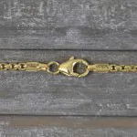 Goldkette als Venezianerkette rund geschlagen in Gelbgold 375 / 9K, 34 cm lang, 2 mm breit, Gewicht ca. 6.7 g.
