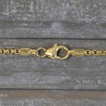 Goldkette als Venezianerkette rund geschlagen in Gelbgold 375 / 9K, 36 cm lang, 2 mm breit, Gewicht ca. 7.1 g.