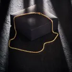 Goldkette als Venezianerkette rund geschlagen in Gelbgold 375 / 9K, 55 cm lang, 2,7 mm breit, Gewicht ca. 18 g.