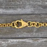 Goldkette als Venezianerkette rund geschlagen in Gelbgold 375 / 9K, 55 cm lang, 2,7 mm breit, Gewicht ca. 18 g.