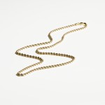 Goldkette als Kordelkette hohl in Gelbgold 585 / 14K, 45 cm lang, 2,1 mm breit, Gewicht ca. 2.6 g.