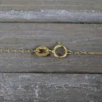 Goldkette als Doppelankerkette in Gelbgold 375 / 9K, 45 cm lang, 1 mm breit, Gewicht ca. 0.7 g.