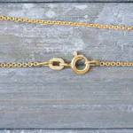Goldkette als Ankerkette rund in Gelbgold 585 / 14 Karat, 90 cm lang, 1.1 mm breit, Gewicht ca. 3,8 g.