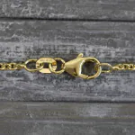 Goldkette als Ankerkette rund in Gelbgold 585 / 14 Karat, 65 cm lang, 2 mm breit, Gewicht ca. 7,2 g.